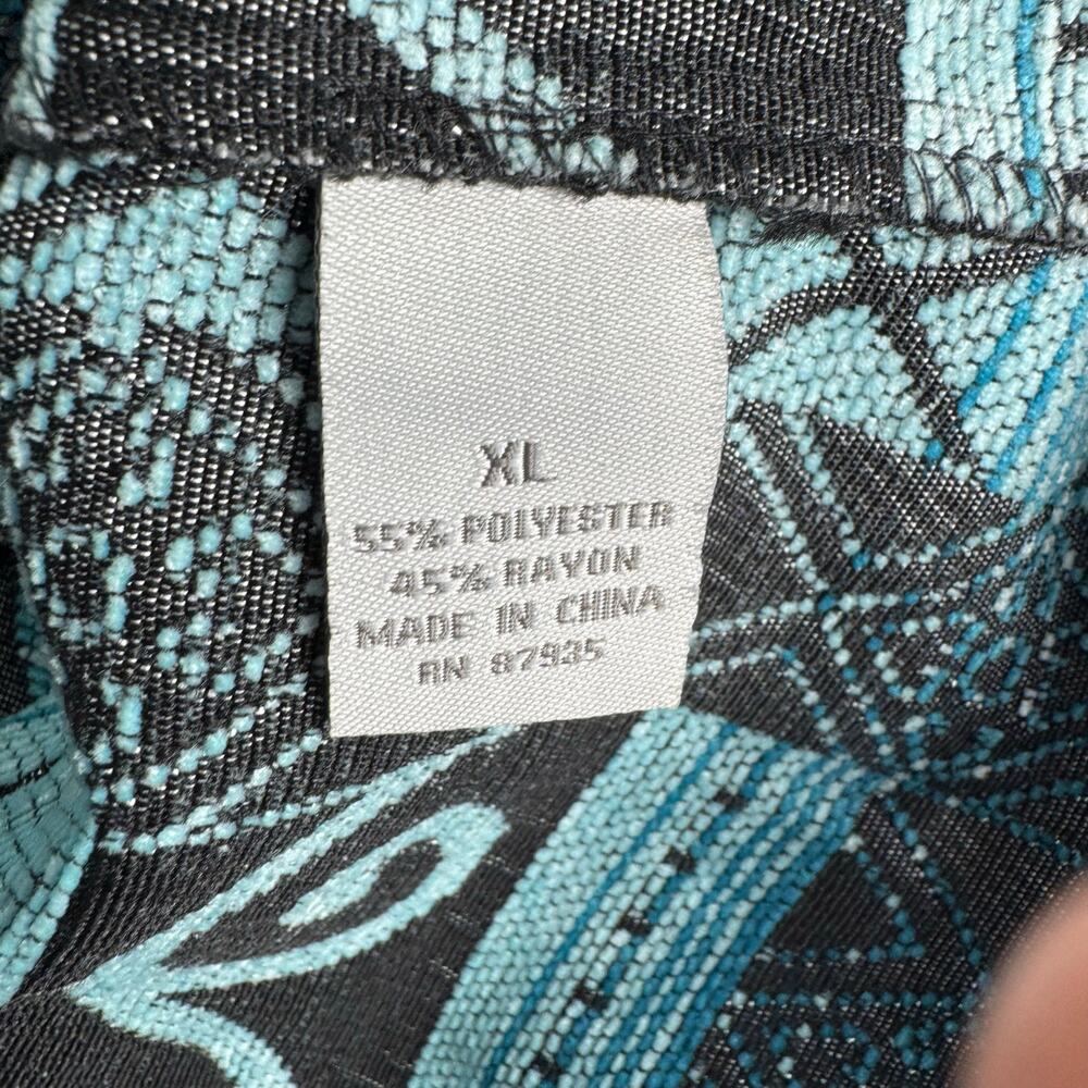 Vintage Dressbarn Womens Tapestry Blazer Jacket Sz XL Teal Art to Wear Full Zip - Picture 8 of 10